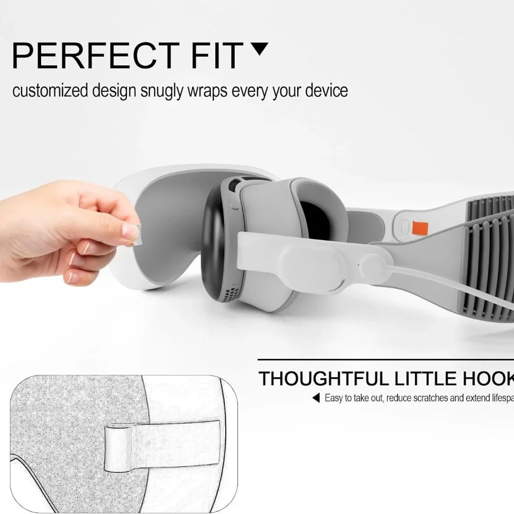 Designed for Apple Vision Pro Case White Silicone Pro VR Headset Case